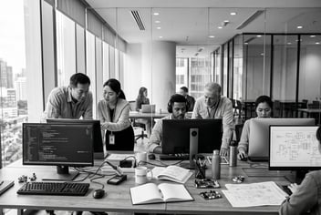 People working in an office
