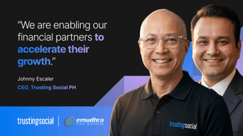 Johnny Escaler of Trusting Social PH and eMudhra's Rajat Gurnani on their end-to-end digital lending partnership