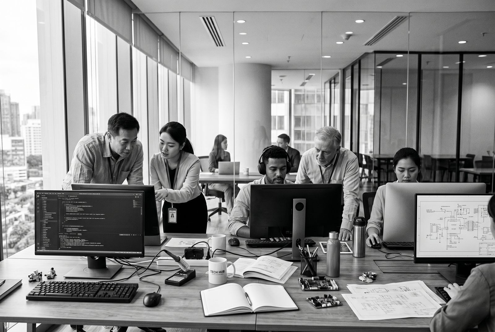 People working in an office